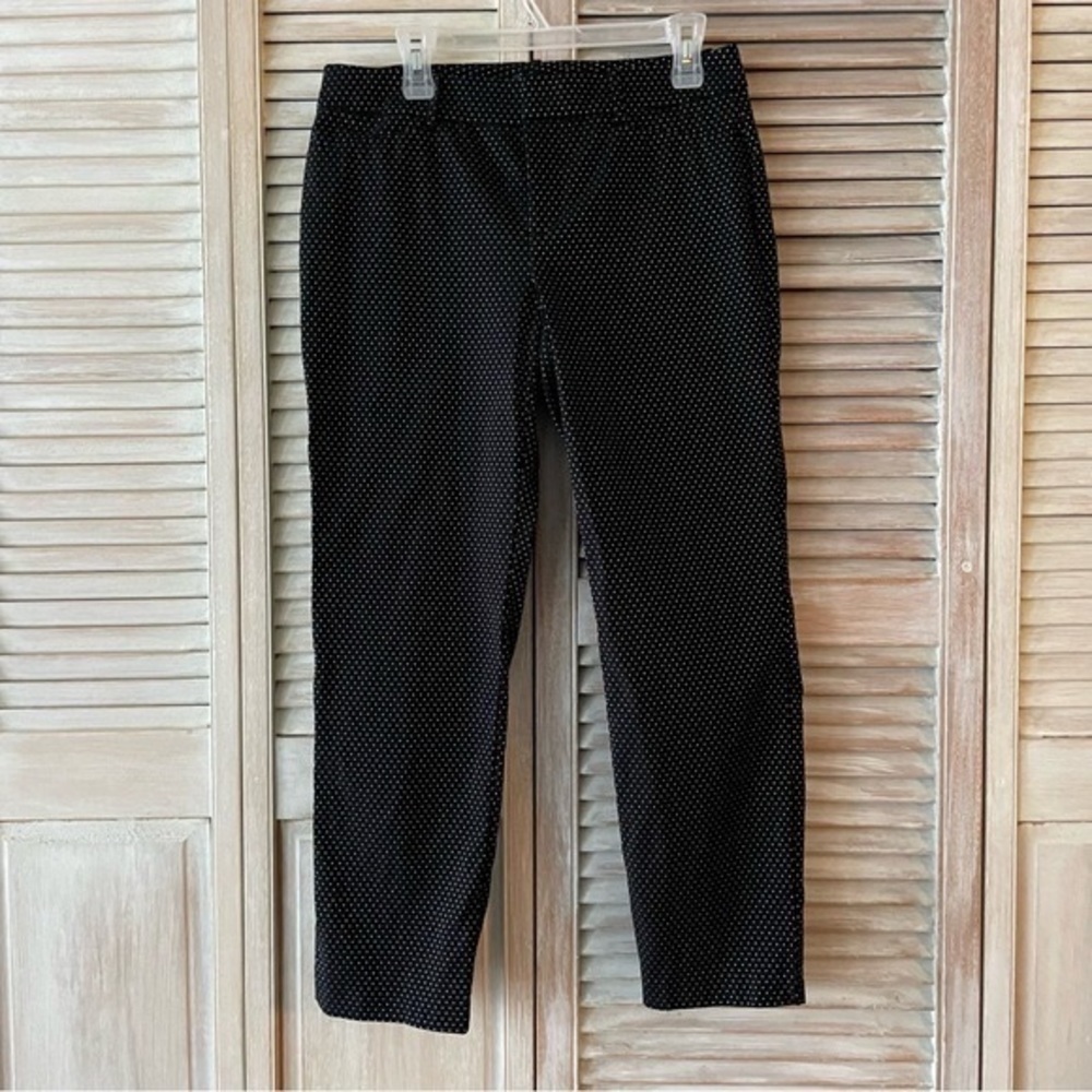 𝅺LORD & TAYLOR Kelly ankle black & white polka dot dress pants size: 10